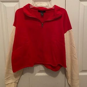 Cropped Red and beige sweater✨